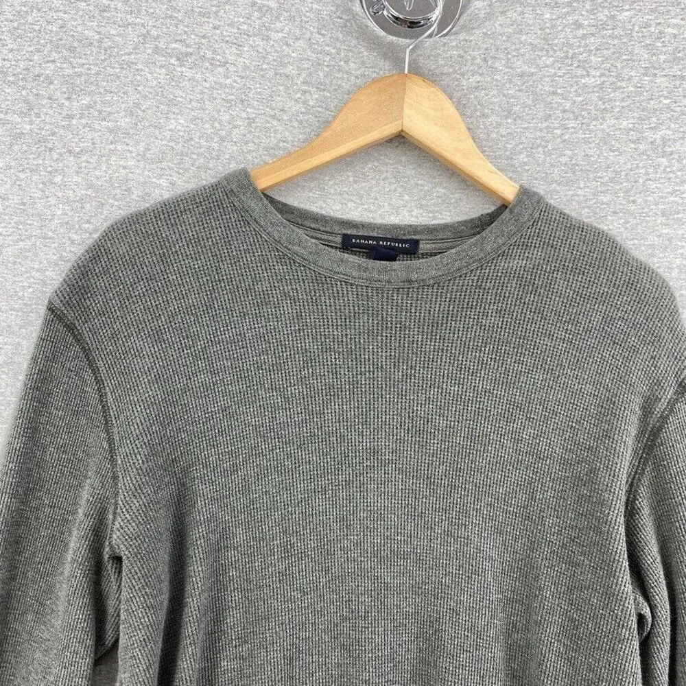 Banana Republic Sweater Mens Large Gray Long Sleeve Top Pullover Crew Neck